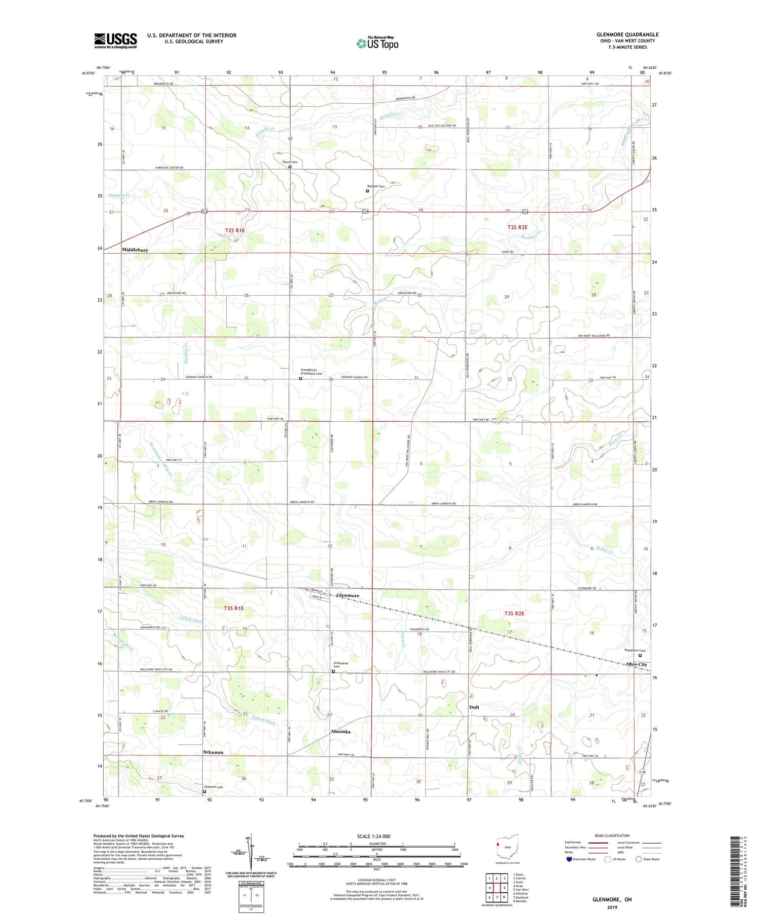 Glenmore Ohio US Topo Map Image