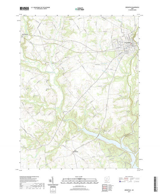 Greenfield Ohio US Topo Map Image