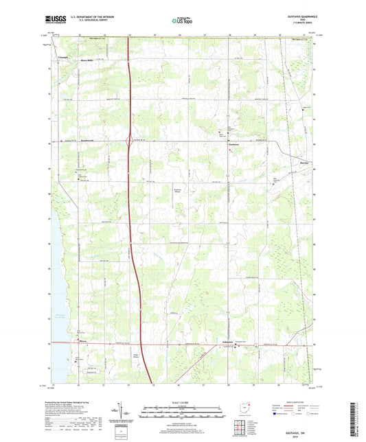 Gustavus Ohio US Topo Map Image