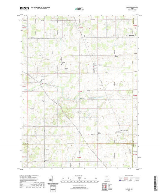 Harrod Ohio US Topo Map Image