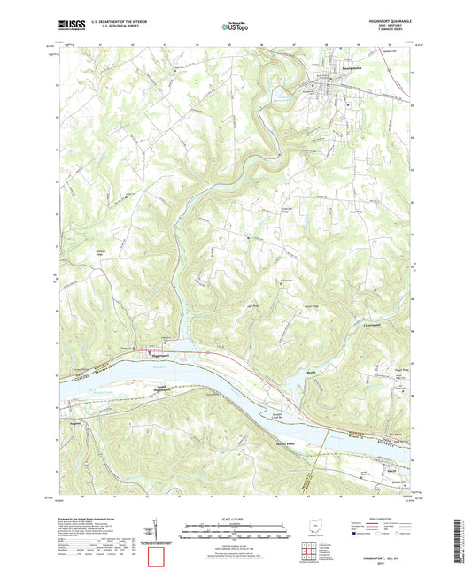 Higginsport Ohio US Topo Map Image
