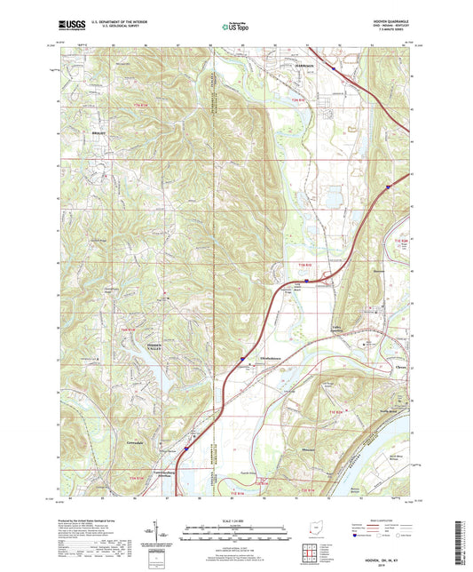 Hooven Ohio US Topo Map Image