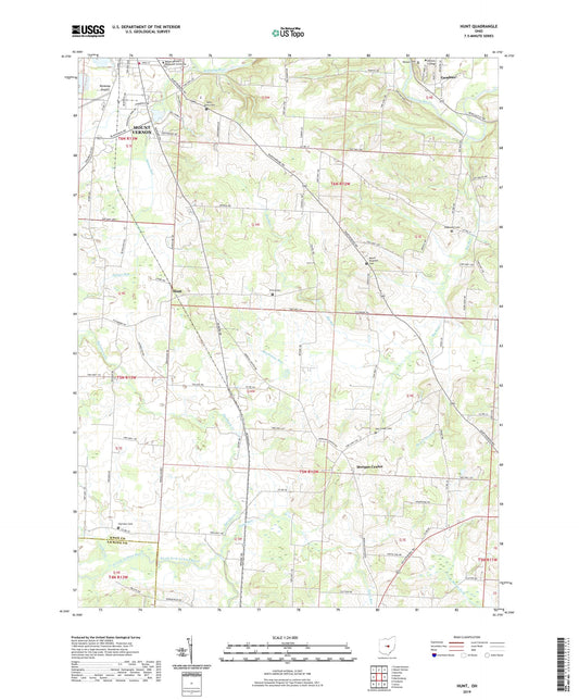 Hunt Ohio US Topo Map Image