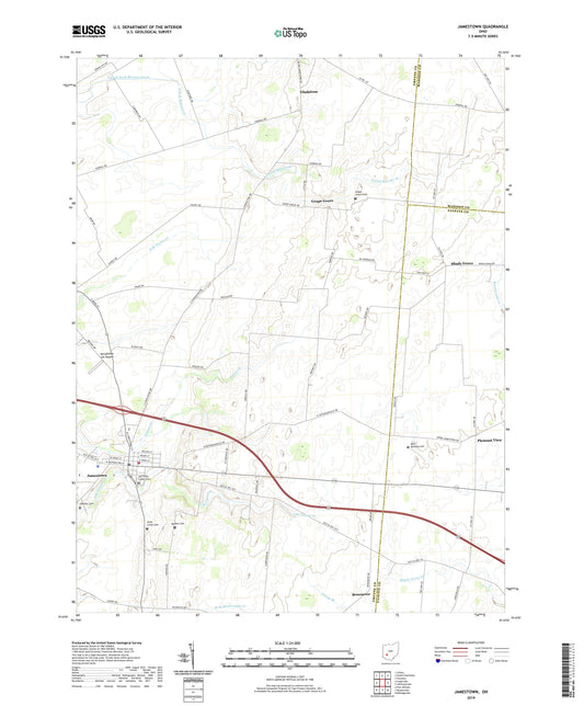 Jamestown Ohio US Topo Map Image