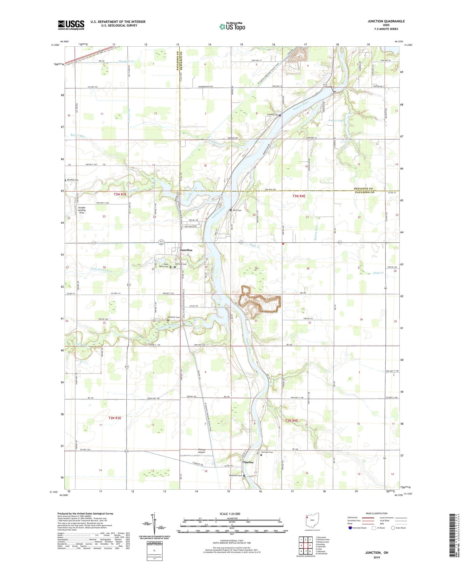 Junction Ohio US Topo Map Image