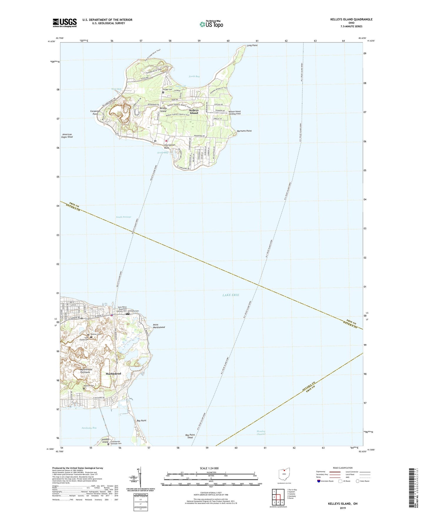 Kelleys Island Ohio US Topo Map Image