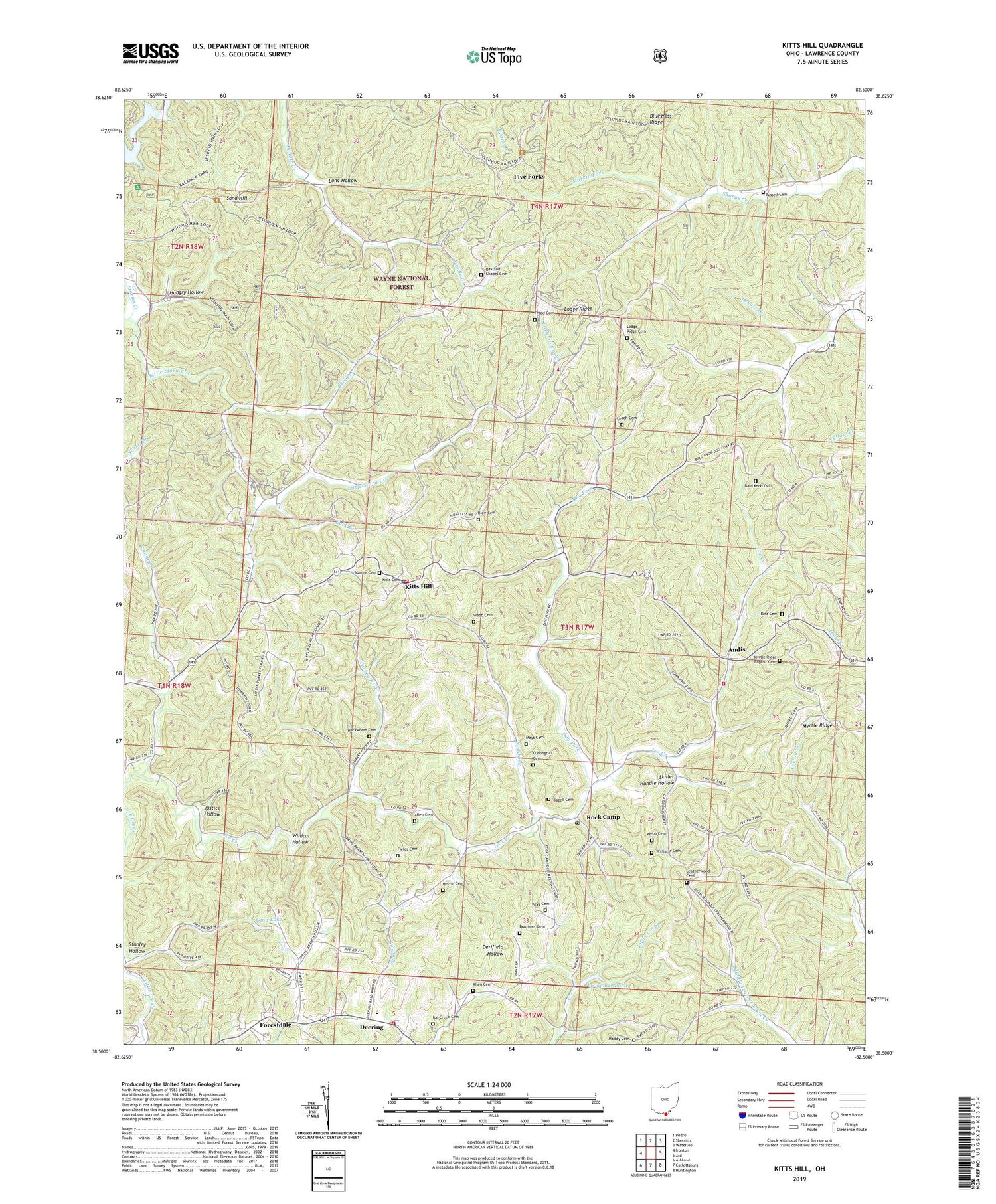 Kitts Hill Ohio US Topo Map Image