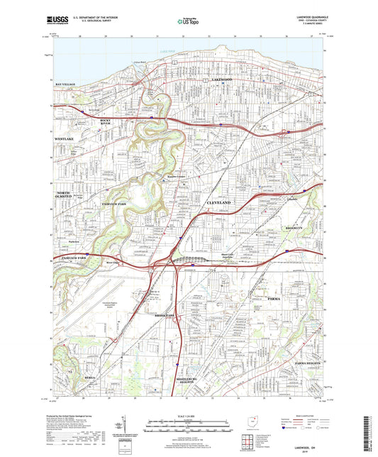 Lakewood Ohio US Topo Map Image