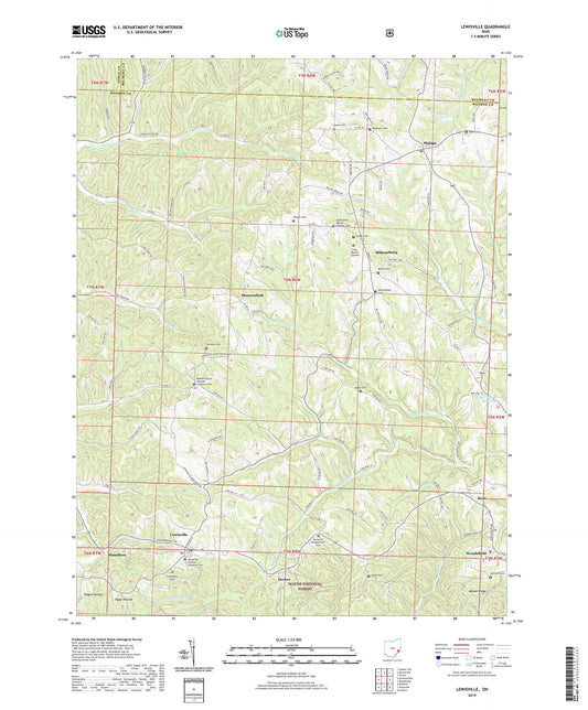 Lewisville Ohio US Topo Map Image