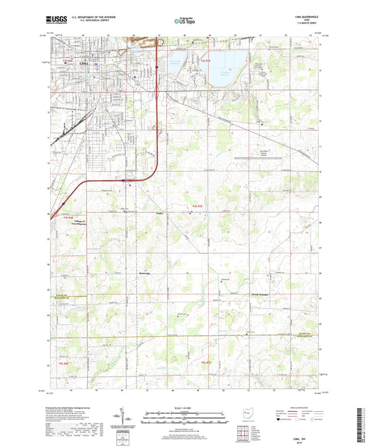 Lima Ohio US Topo Map Image