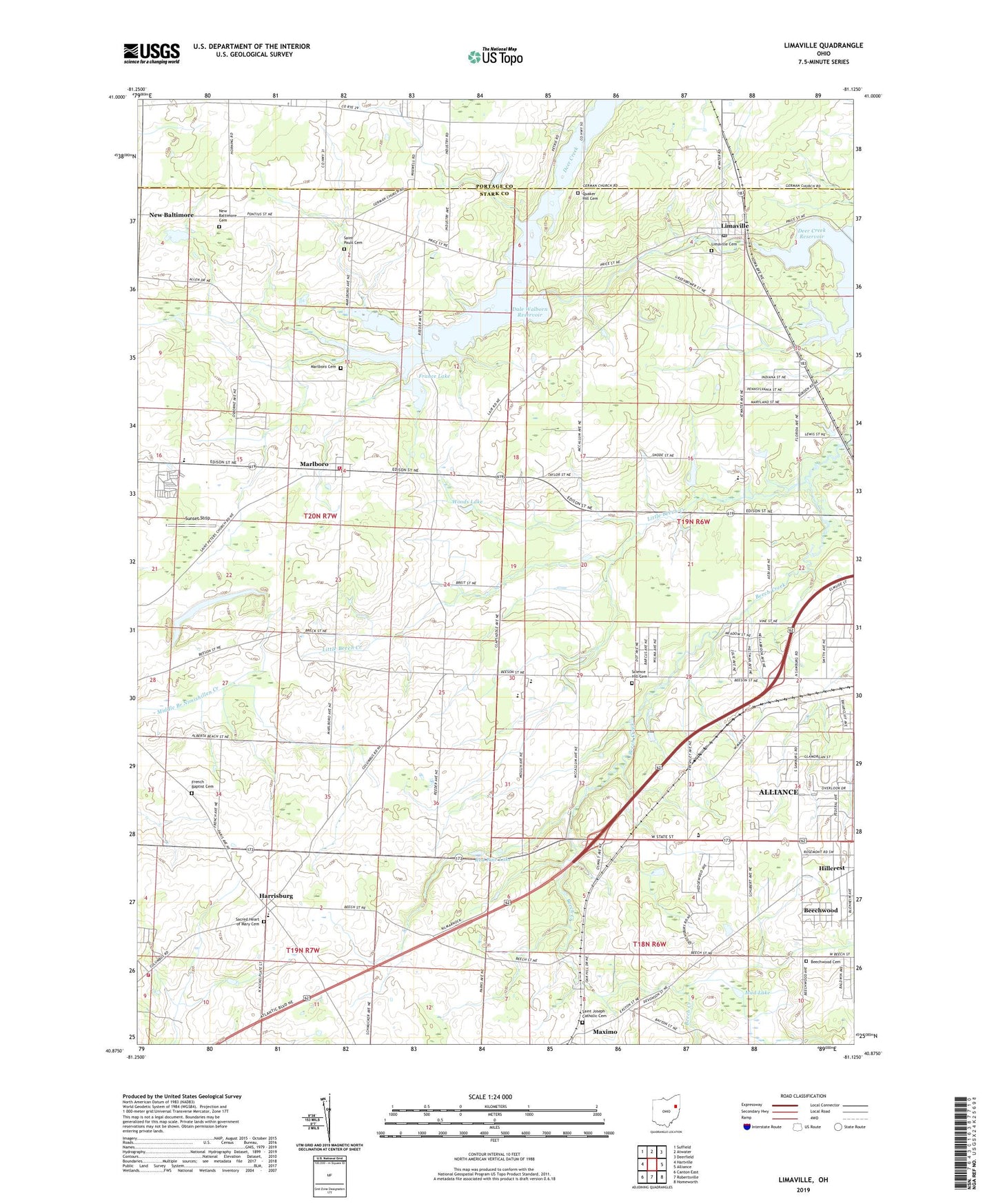 Limaville Ohio US Topo Map Image