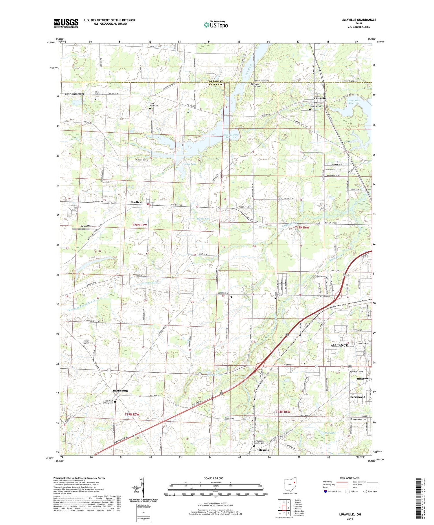 Limaville Ohio US Topo Map Image