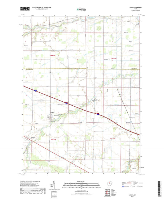 Lindsey Ohio US Topo Map Image