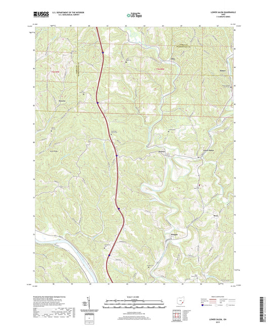 Lower Salem Ohio US Topo Map Image