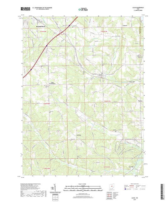 Lucas Ohio US Topo Map Image
