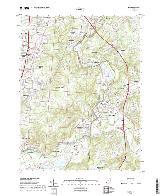 Madeira Ohio US Topo Map Image