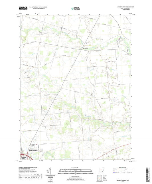 Magnetic Springs Ohio US Topo Map Image