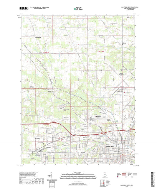 Mansfield North Ohio US Topo Map Image