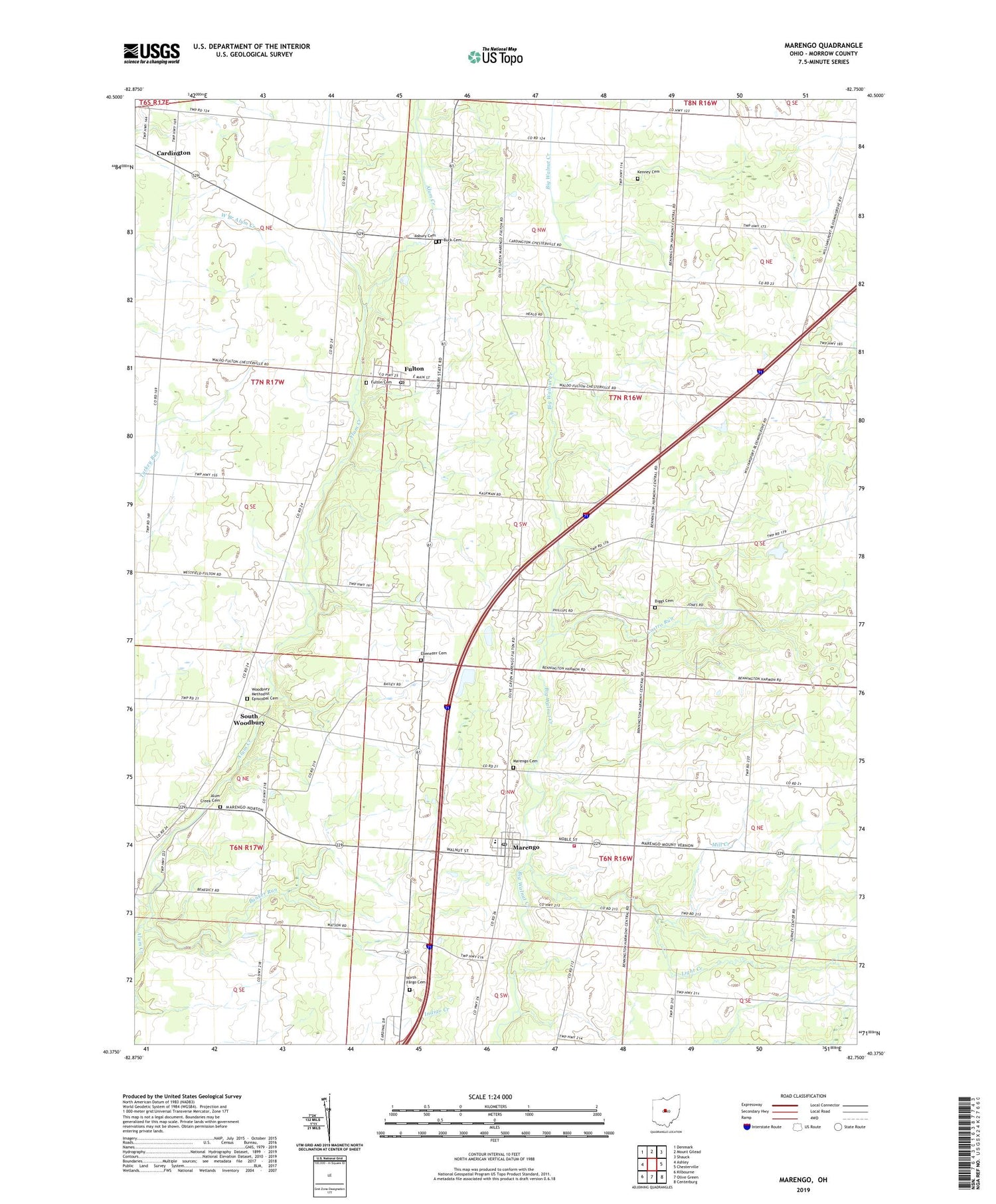 Marengo Ohio US Topo Map Image