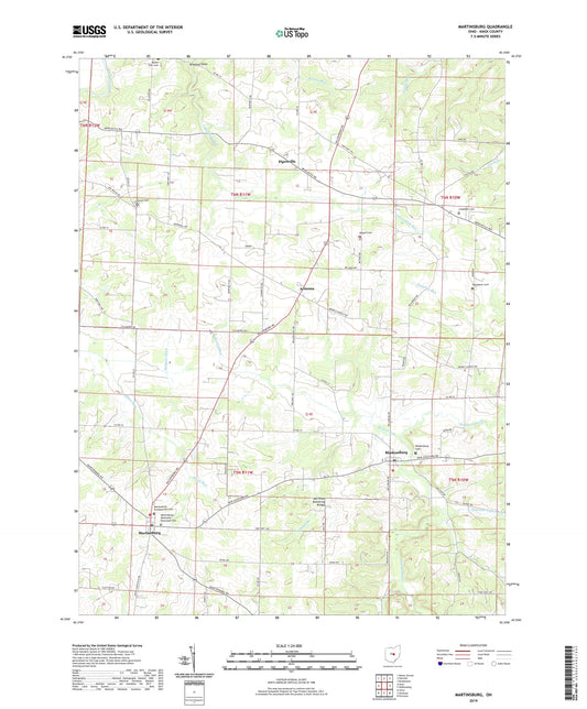 Martinsburg Ohio US Topo Map Image