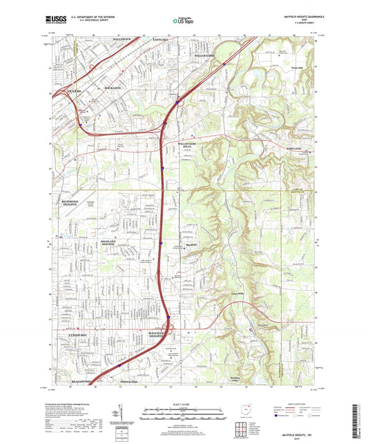 Mayfield Heights Ohio US Topo Map Image