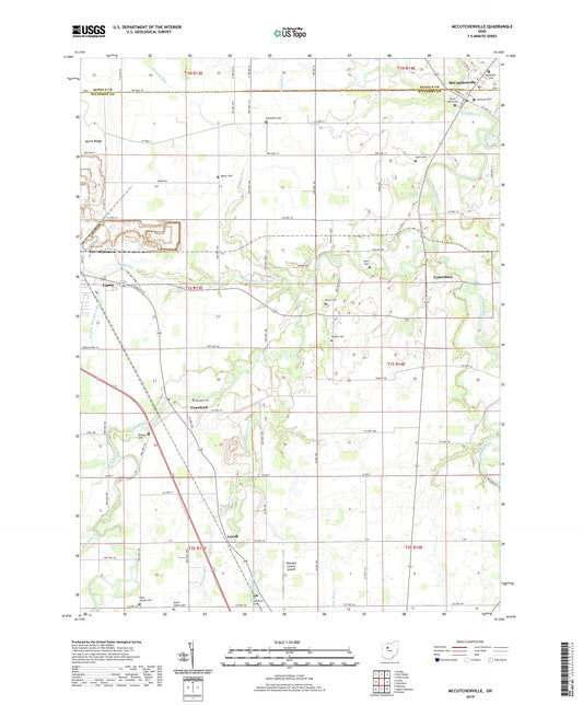 McCutchenville Ohio US Topo Map Image