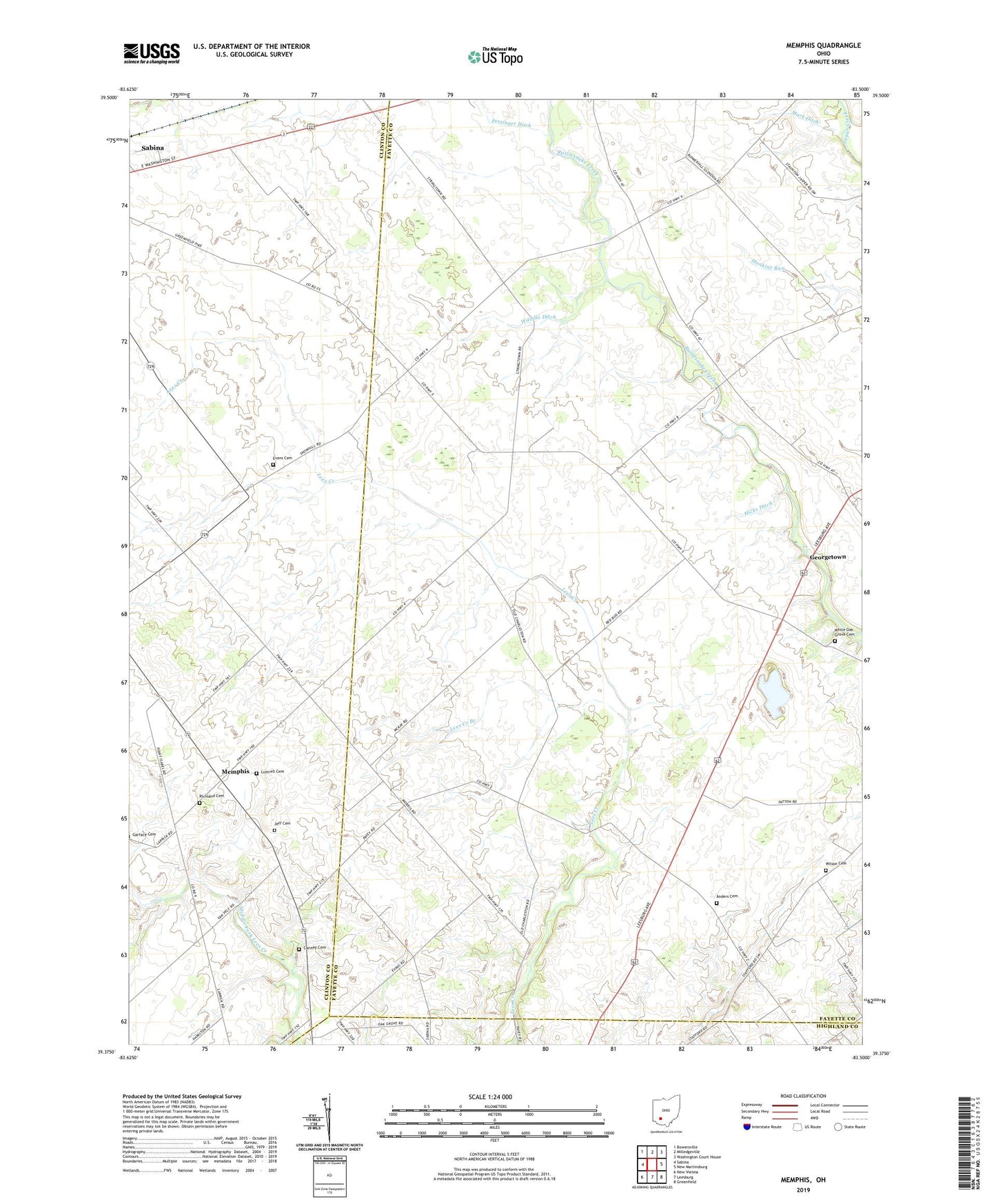 Memphis Ohio US Topo Map Image