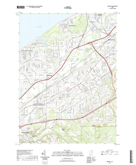 Mentor Ohio US Topo Map Image