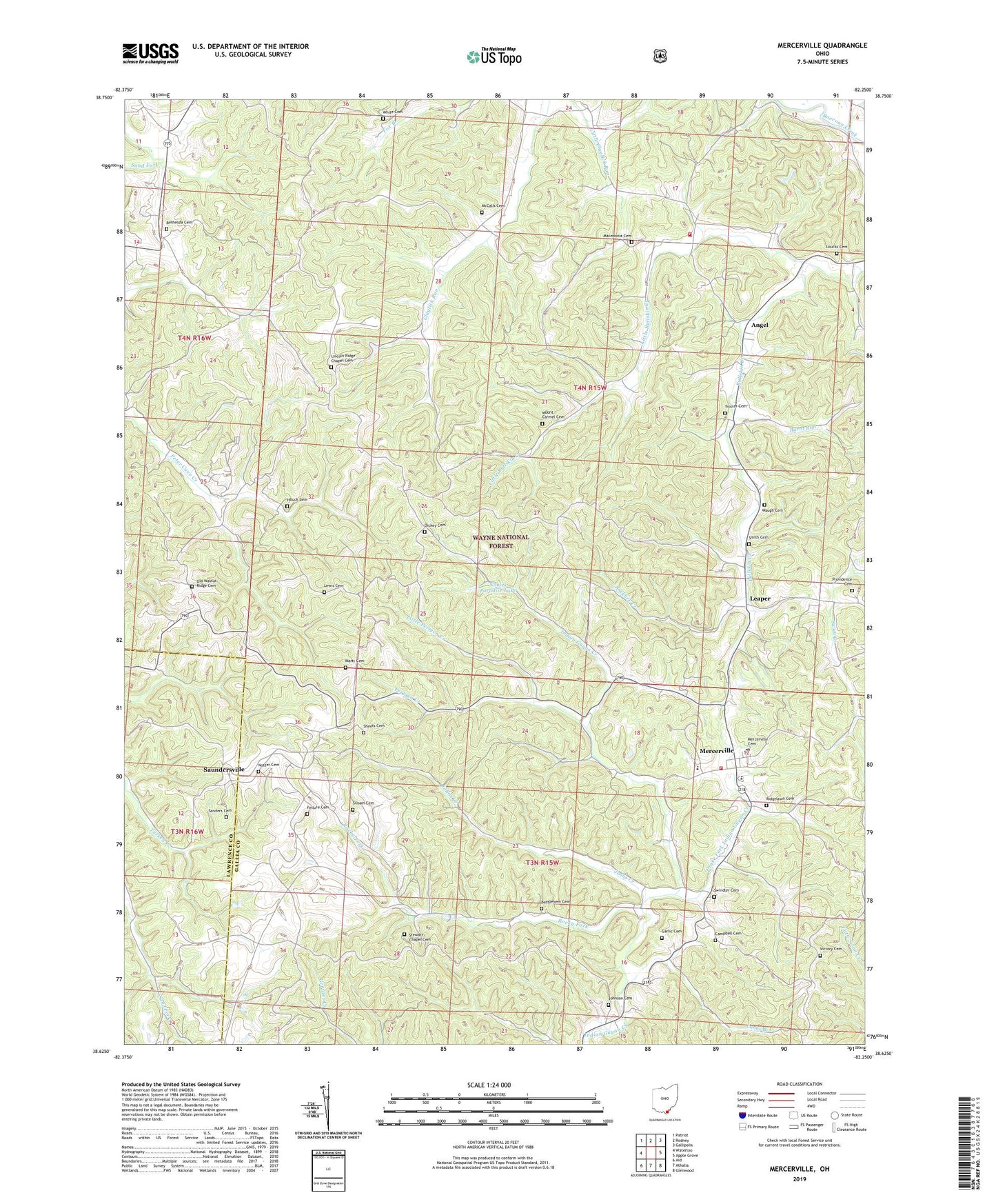 Mercerville Ohio US Topo Map Image