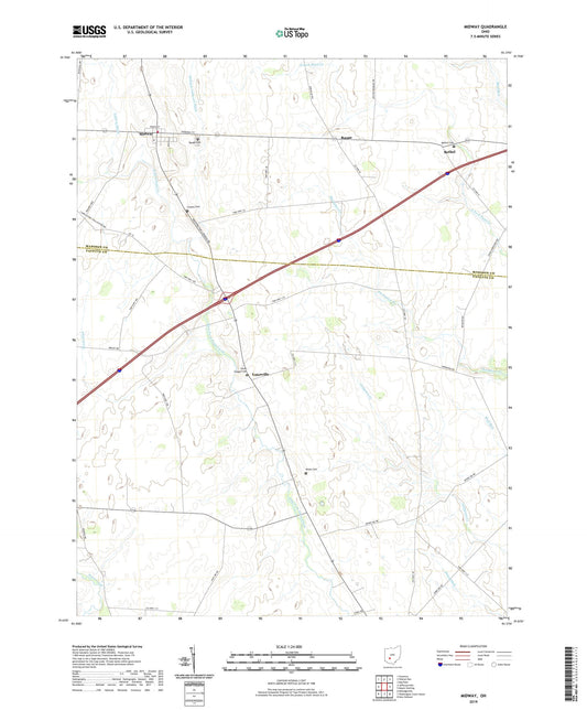 Midway Ohio US Topo Map Image