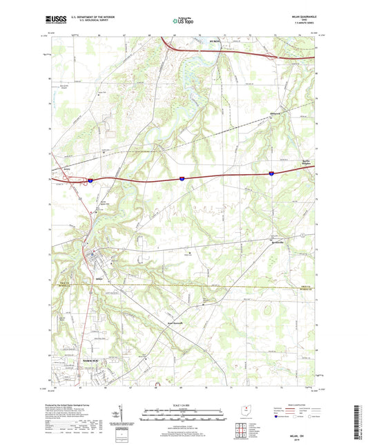 Milan Ohio US Topo Map Image