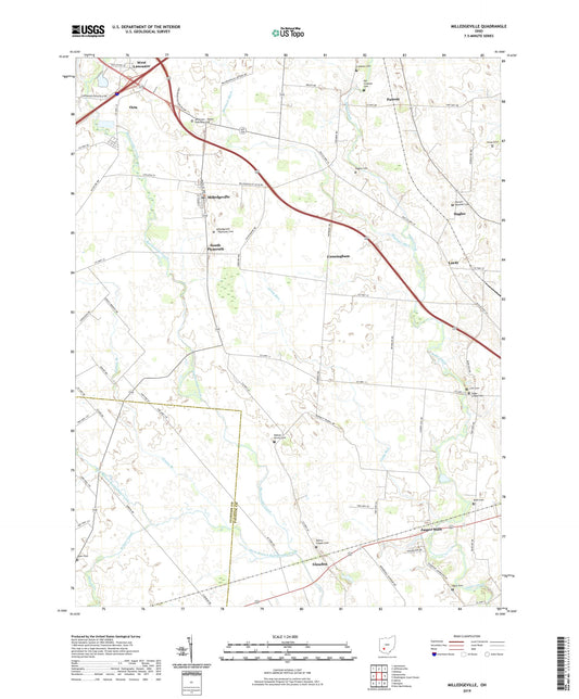 Milledgeville Ohio US Topo Map Image