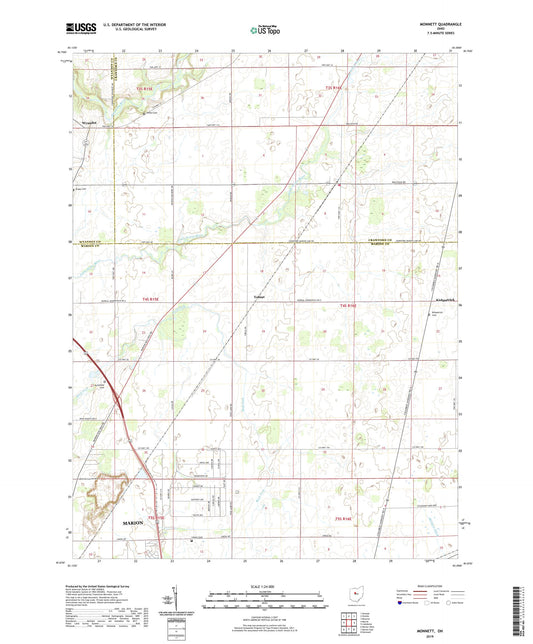 Monnett Ohio US Topo Map Image