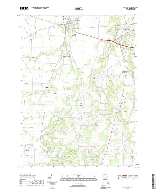 Monroeville Ohio US Topo Map Image