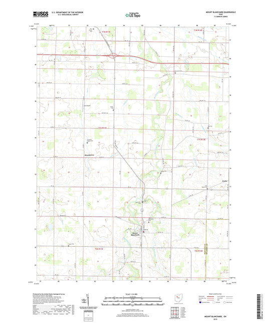 Mount Blanchard Ohio US Topo Map Image