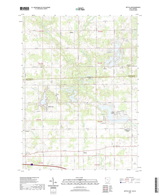 Nettle Lake Ohio US Topo Map Image