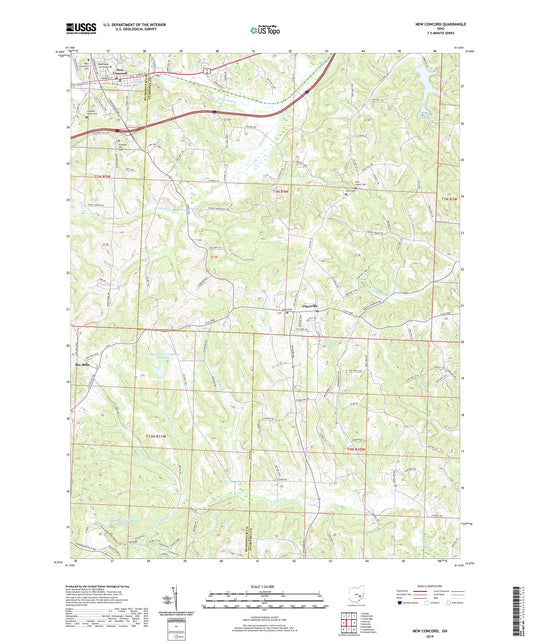 New Concord Ohio US Topo Map Image