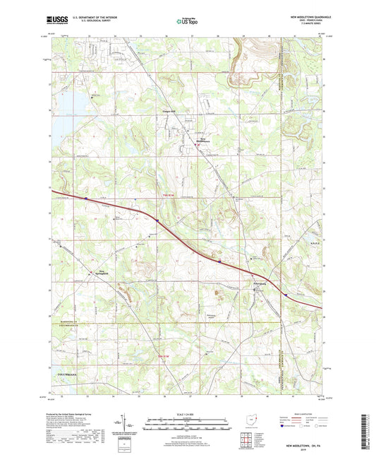 New Middletown Ohio US Topo Map Image