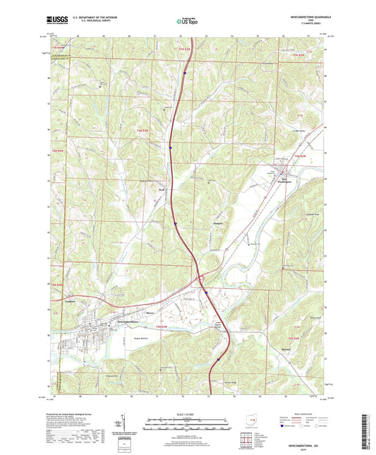 Newcomerstown Ohio US Topo Map Image