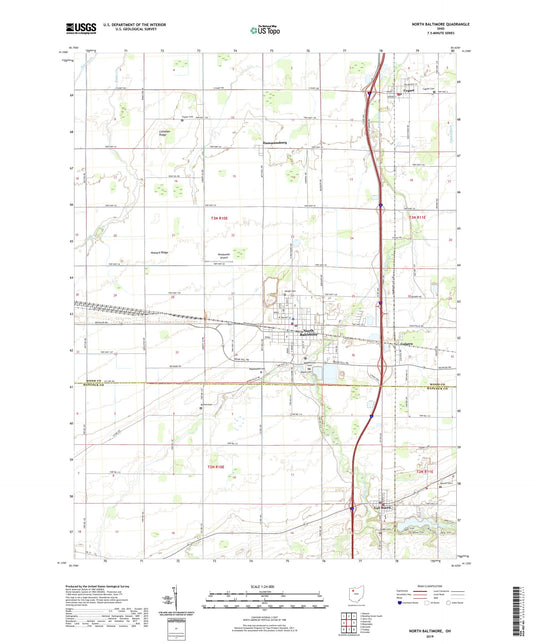 North Baltimore Ohio US Topo Map Image
