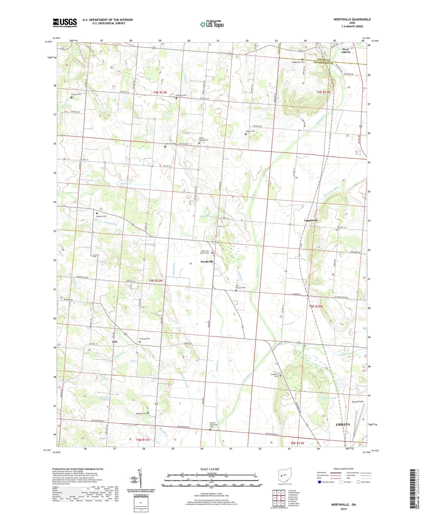 Northville Ohio US Topo Map Image