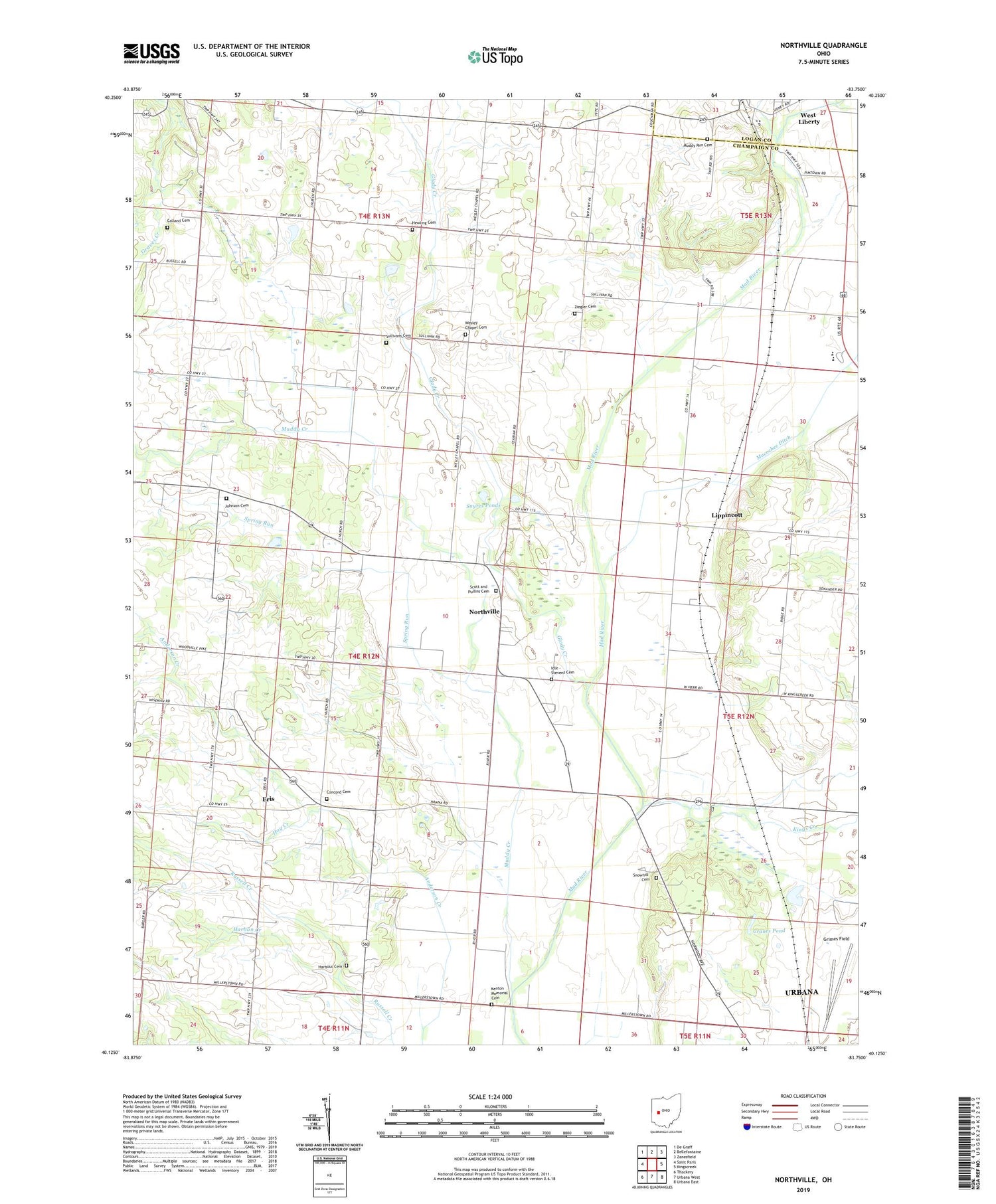 Northville Ohio US Topo Map Image