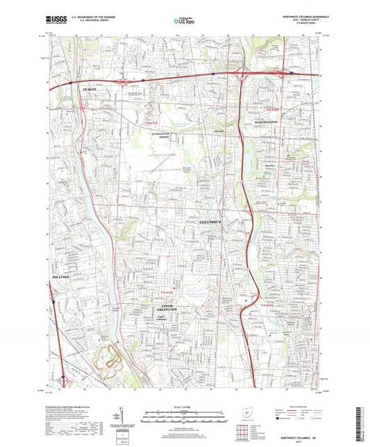 Northwest Columbus Ohio US Topo Map Image
