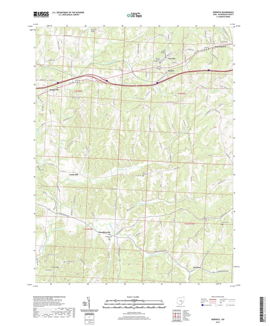 Norwich Ohio US Topo Map Image