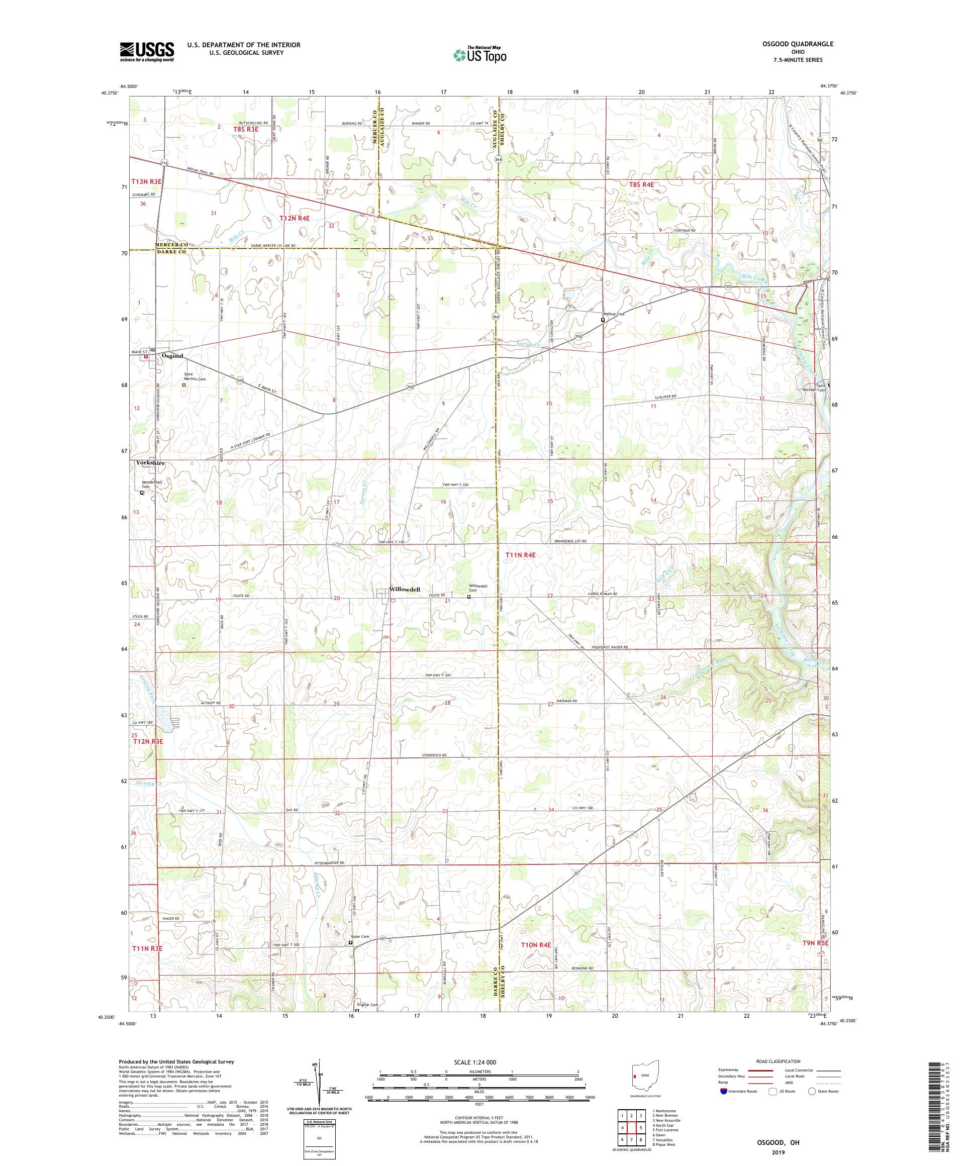Osgood Ohio US Topo Map – MyTopo Map Store