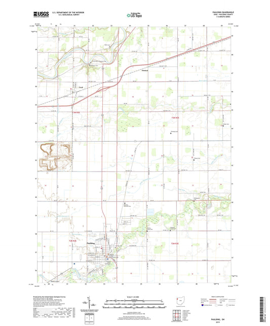 Paulding Ohio US Topo Map Image
