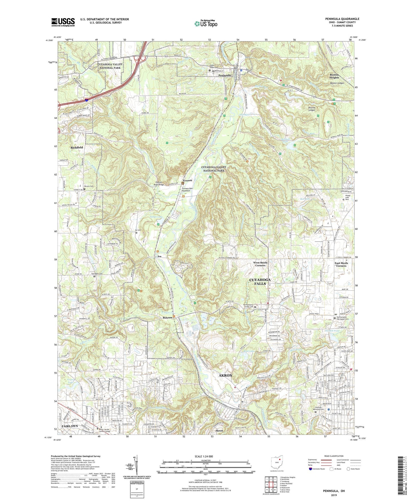 Peninsula Ohio US Topo Map Image