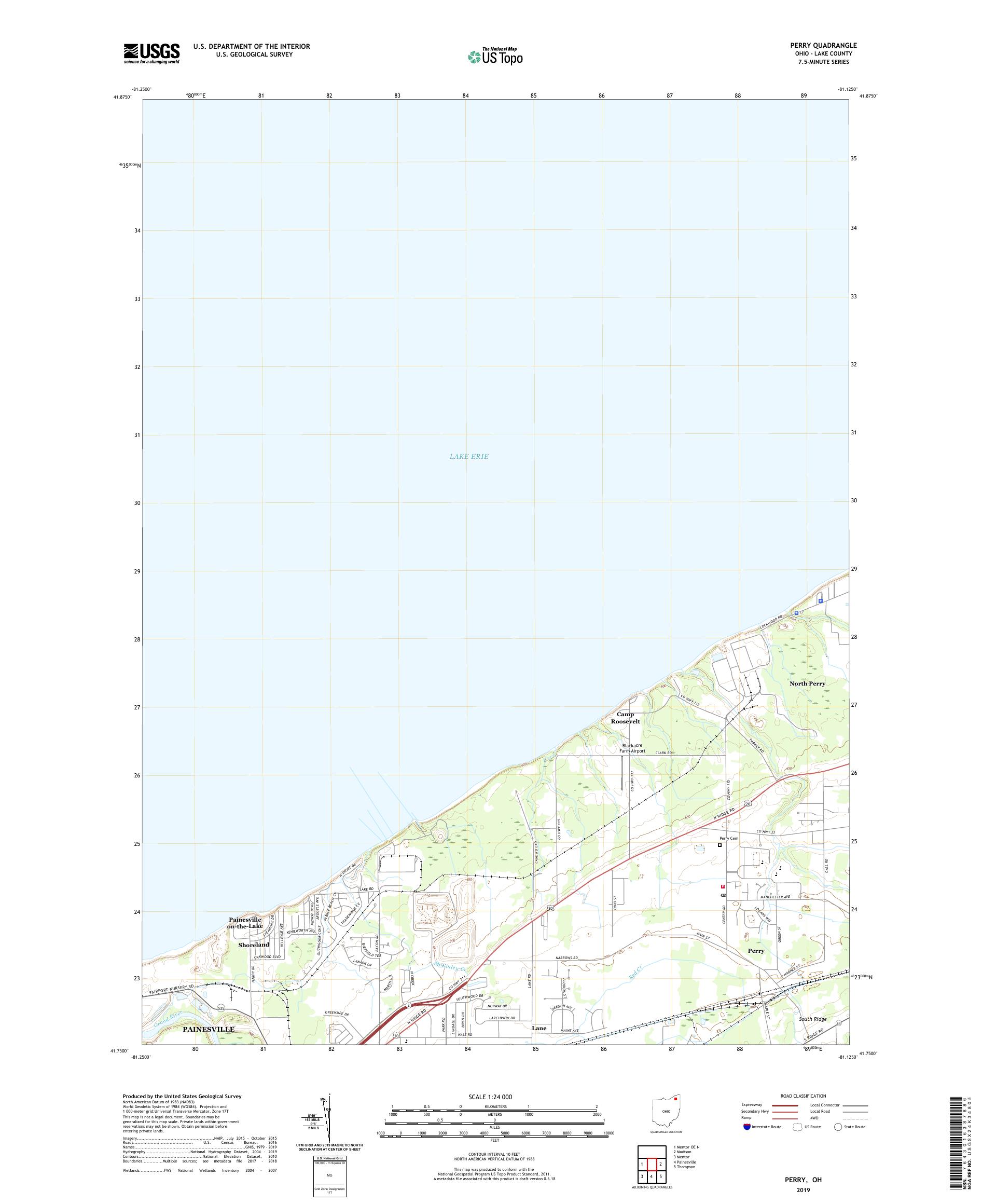 Perry Ohio US Topo Map – MyTopo Map Store
