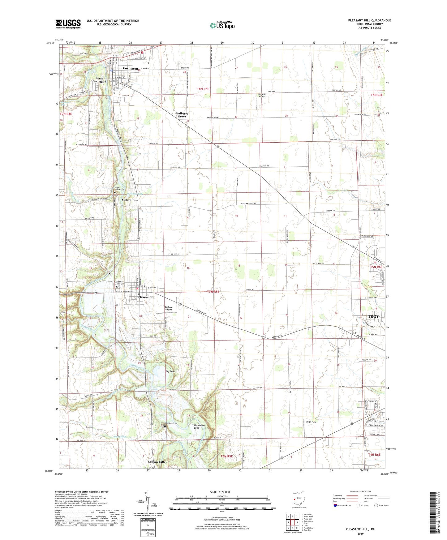 Pleasant Hill Ohio US Topo Map Image