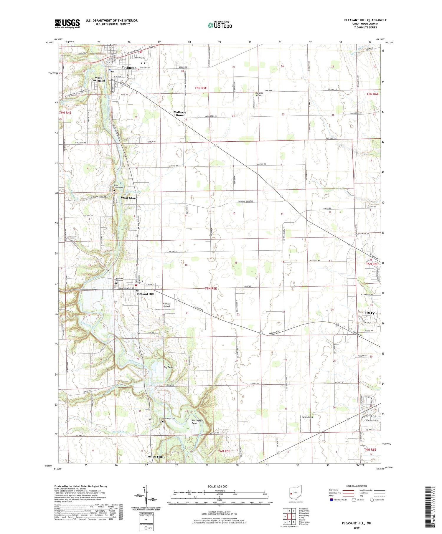 Pleasant Hill Ohio US Topo Map Image